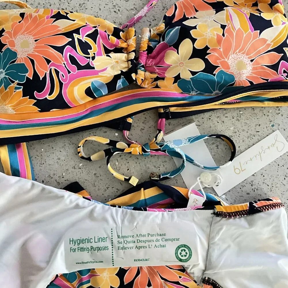 Sunshine 79 Two Piece Bandeau Swim Suit In Love Swirl 10
